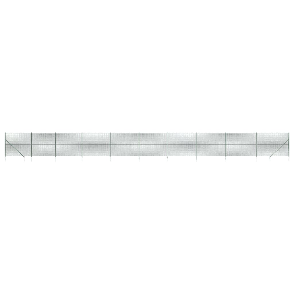 VidaXL Clôture grillagée avec ancrages au sol 1,6x25 m vert