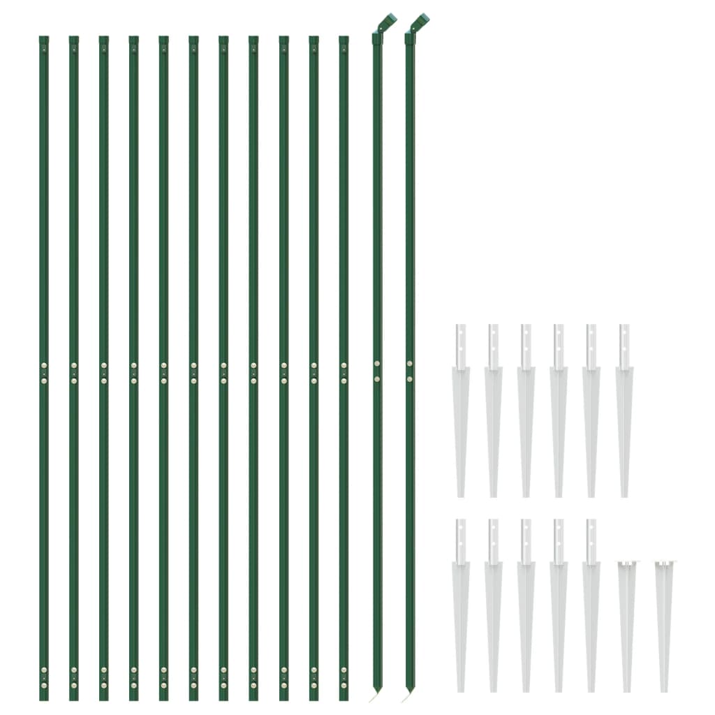 VidaXL Clôture grillagée avec ancrages au sol 1,6x25 m vert