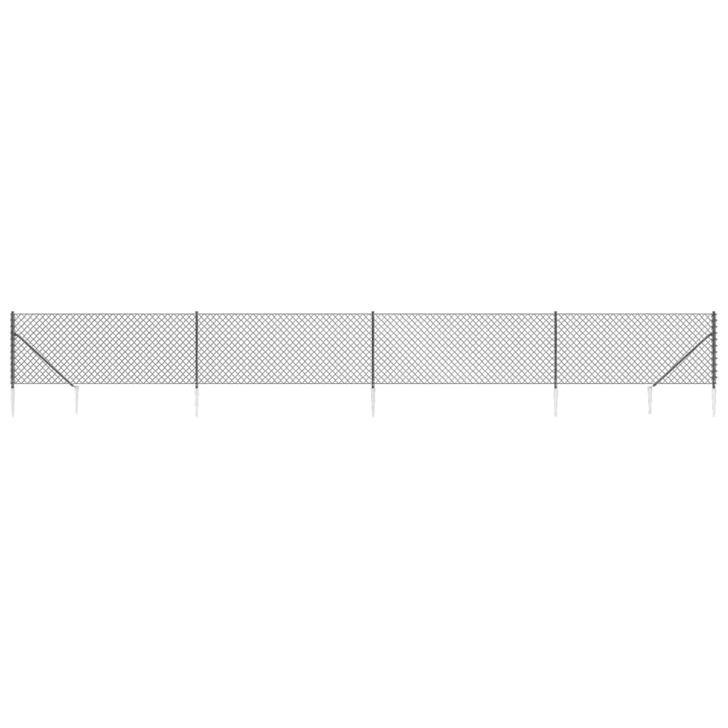 Clôture grillagée Vidaxl avec ancrages au sol 1x10 m anthracite