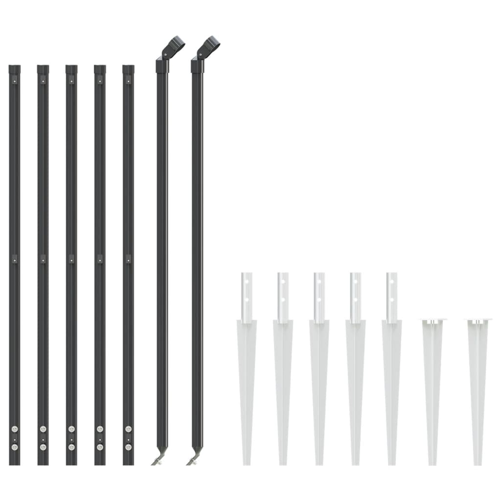 Clôture grillagée Vidaxl avec ancrages au sol 1x10 m anthracite