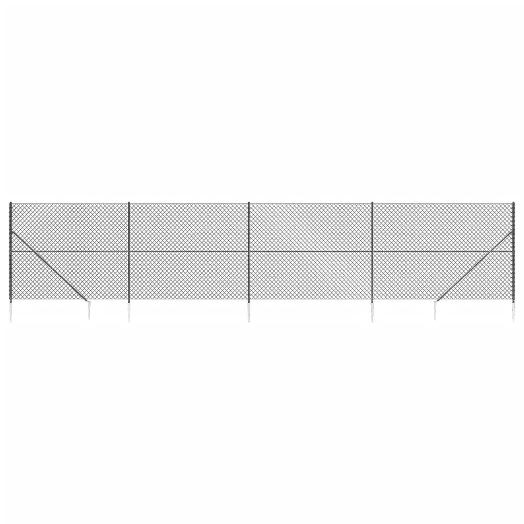 VidaXL Clôture grillagée avec ancrages au sol 2,2x10 m anthracite