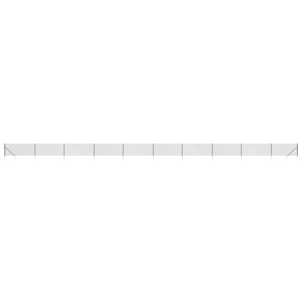 VidaXL Clôture grillagée avec ancrages au sol 1,1x25 m anthracite
