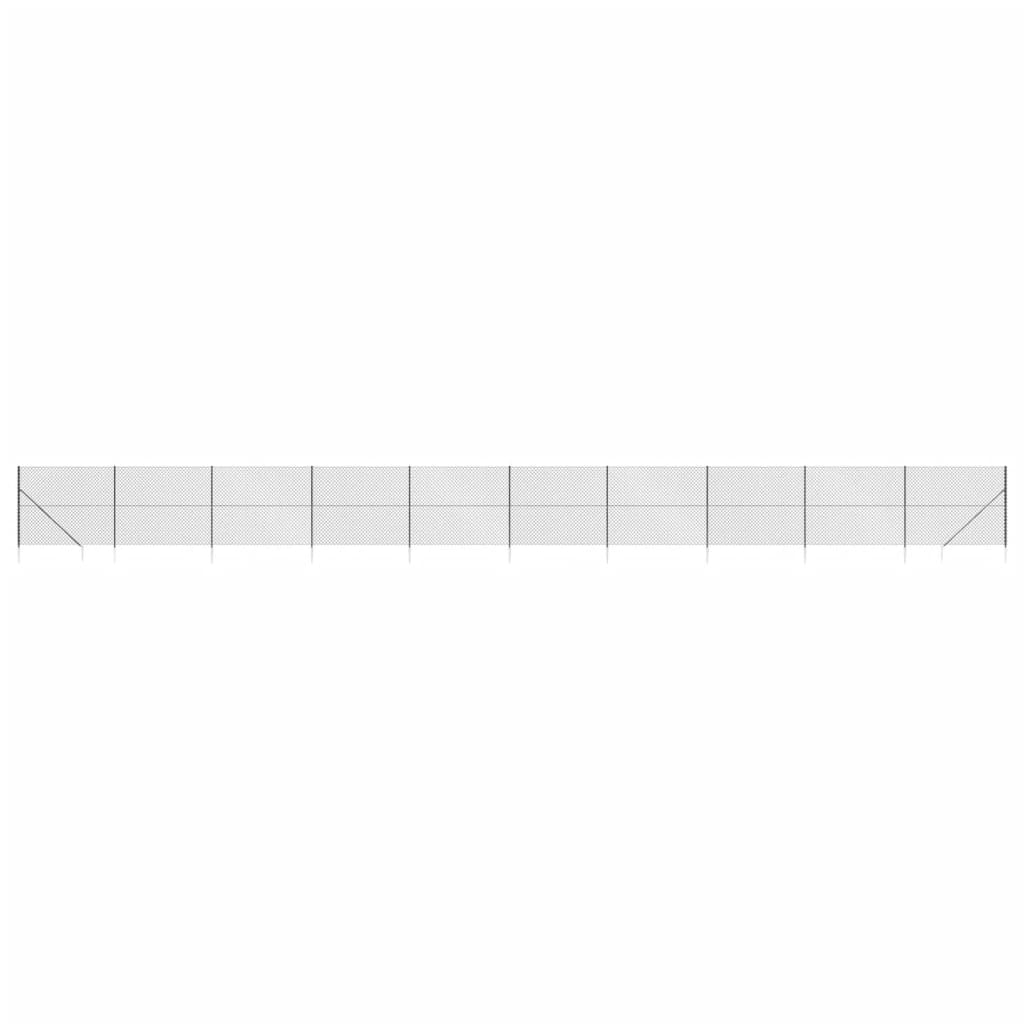 VidaXL Clôture grillagée avec ancrages au sol 1,6x25 m anthracite