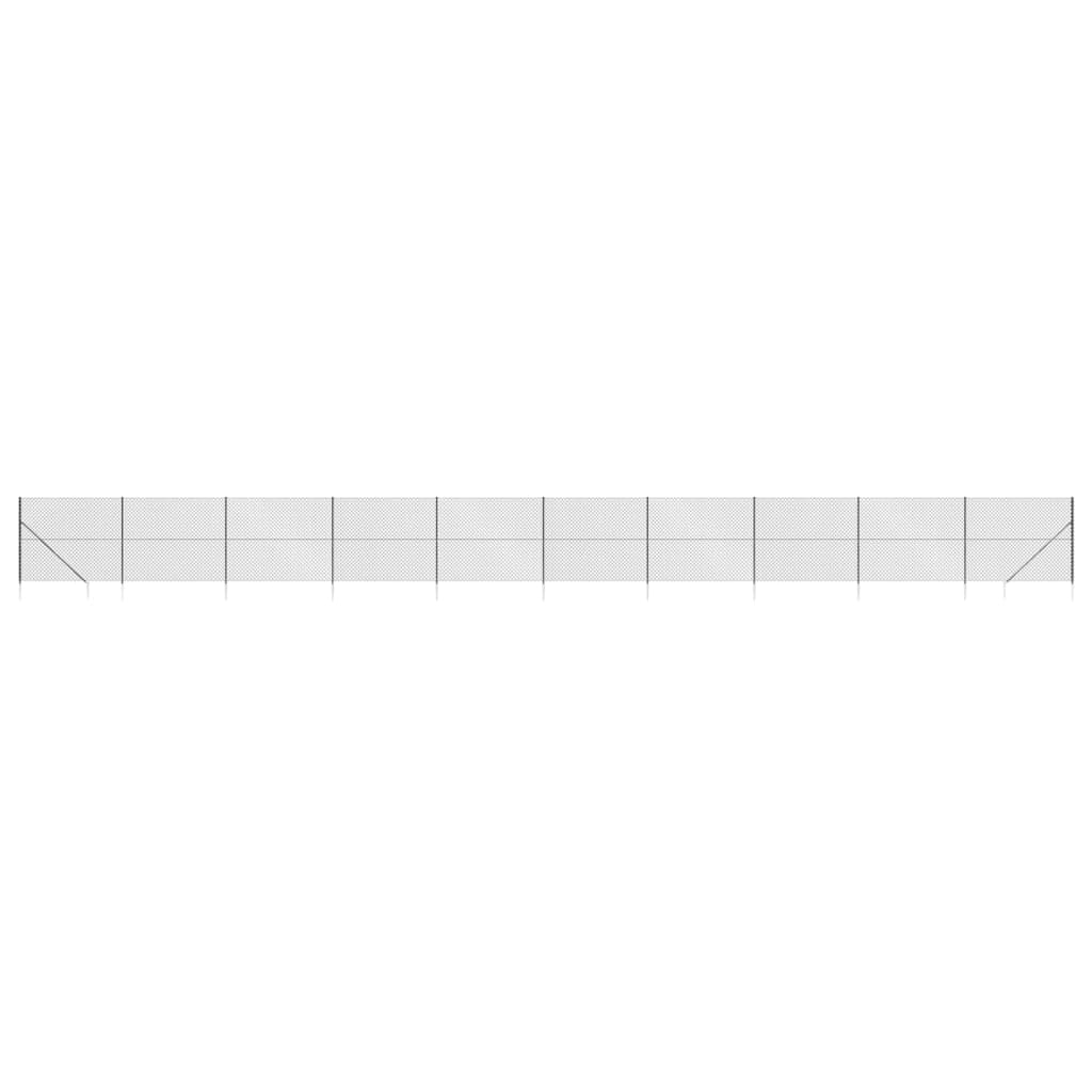 VidaXL Clôture grillagée avec ancrages au sol 1,8x25 m anthracite