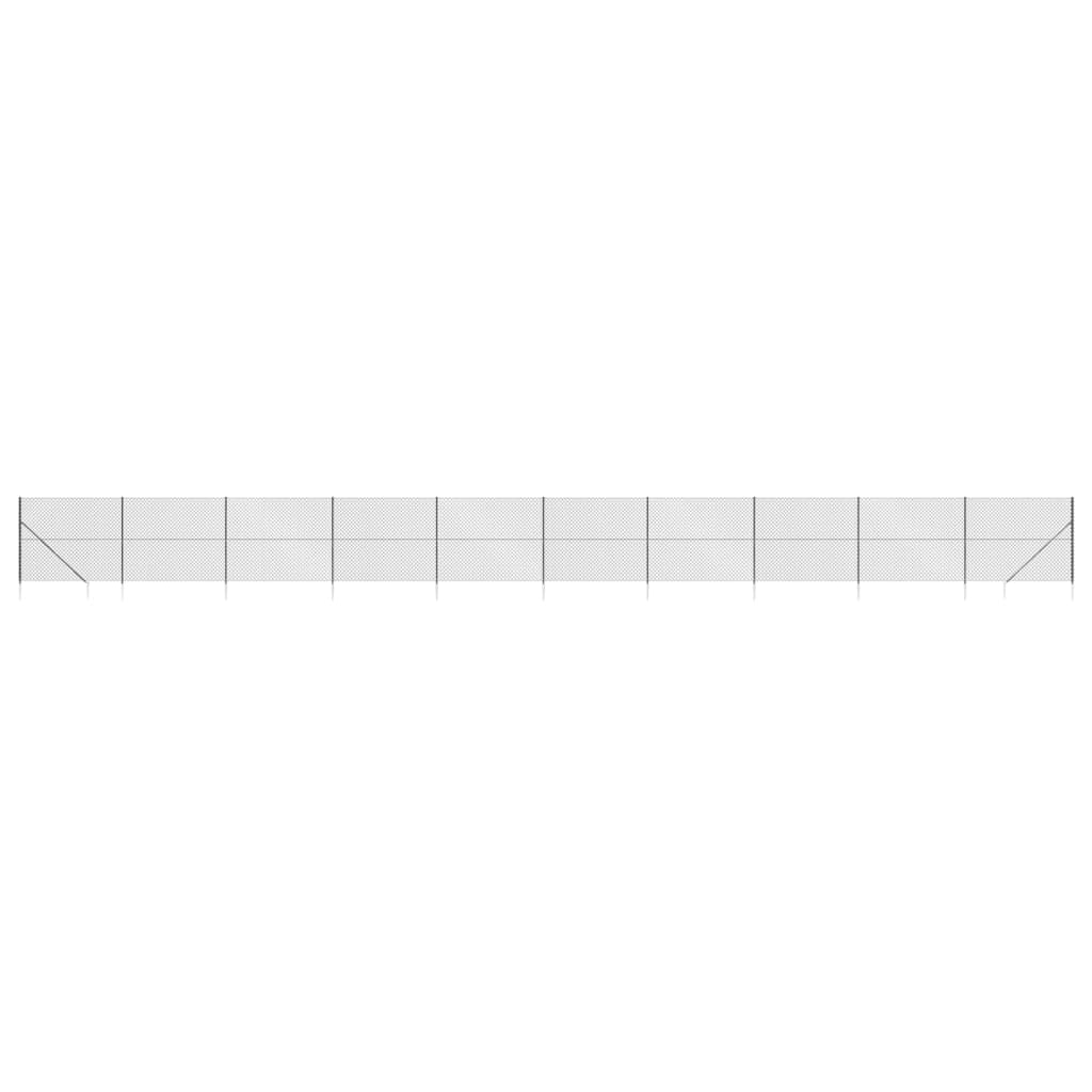 VidaXL Clôture grillagée avec ancrages au sol 2,2x25 m anthracite