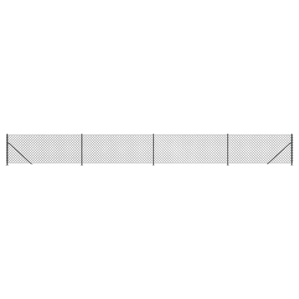 Clôture grillagée Vidaxl avec bride 1x10 m anthracite