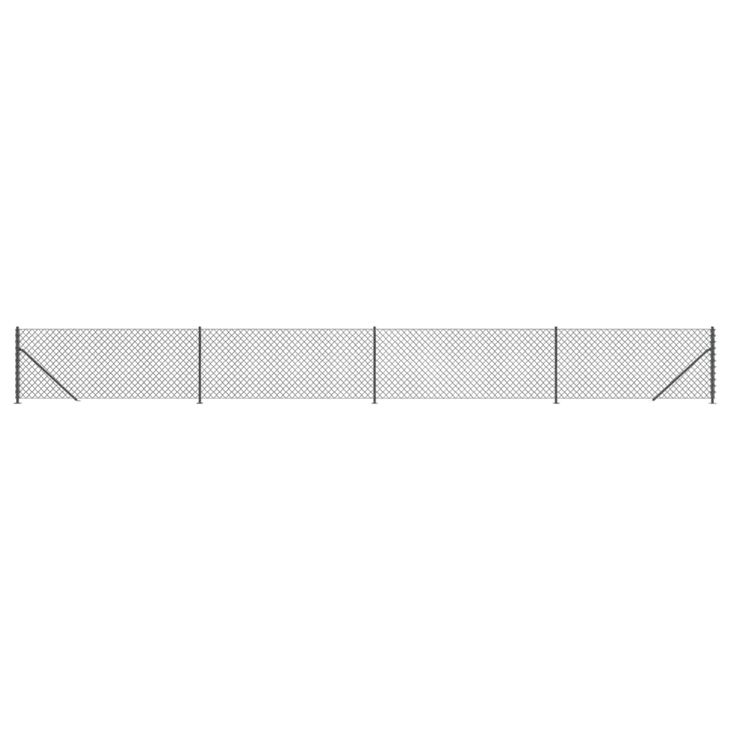 Clôture grillagée Vidaxl avec bride 1,1x10 m anthracite