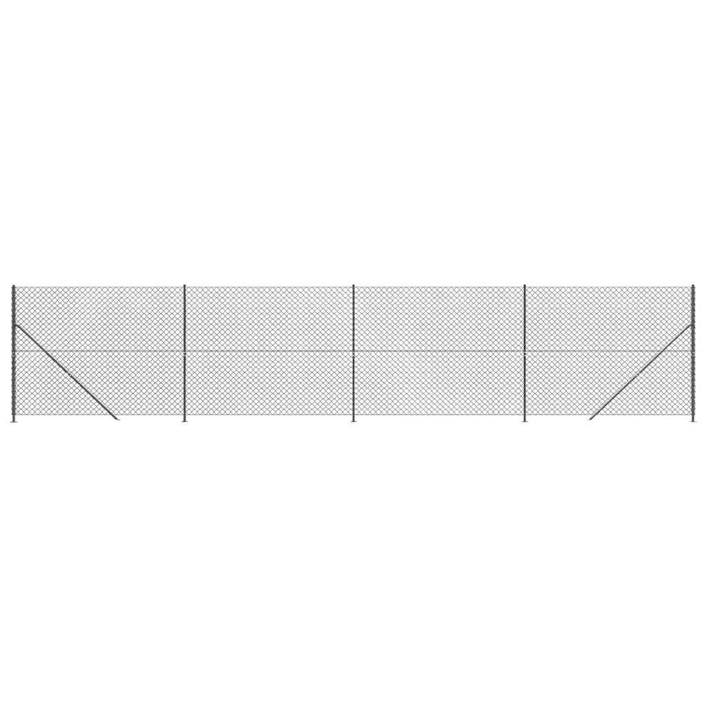Clôture grillagée Vidaxl avec bride 1,8x10 m anthracite