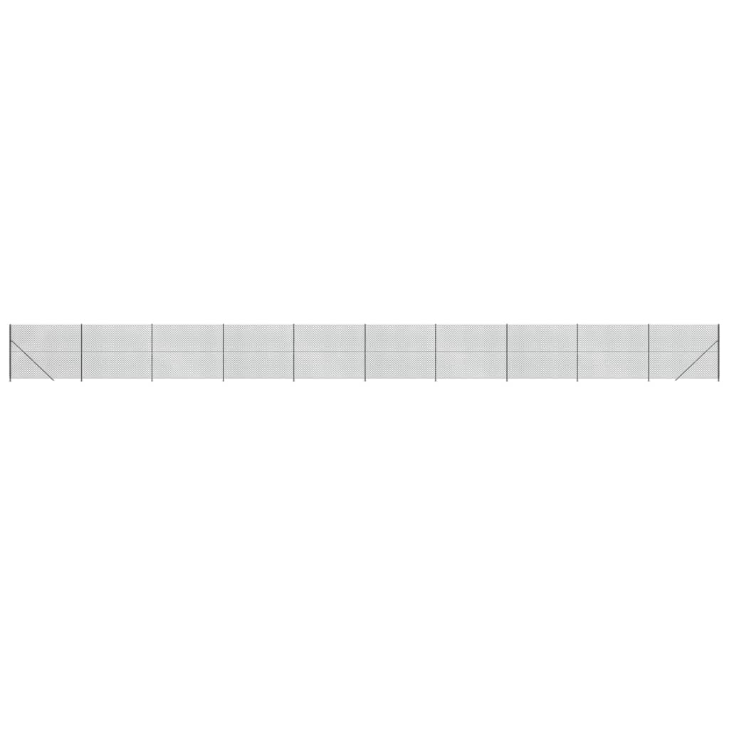 VidaXL Clôture grillagée avec bride 1,6x25 m anthracite