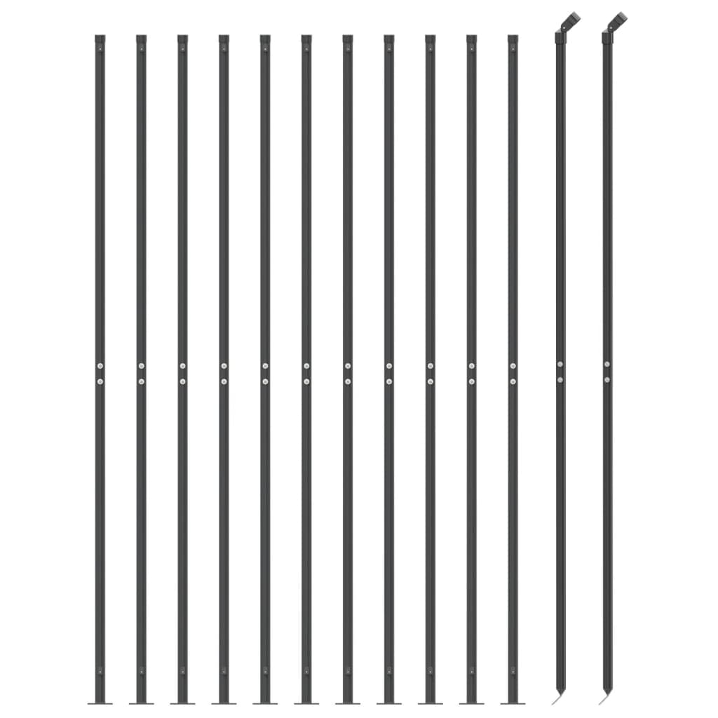 VidaXL Clôture grillagée avec bride 2,2x25 m anthracite