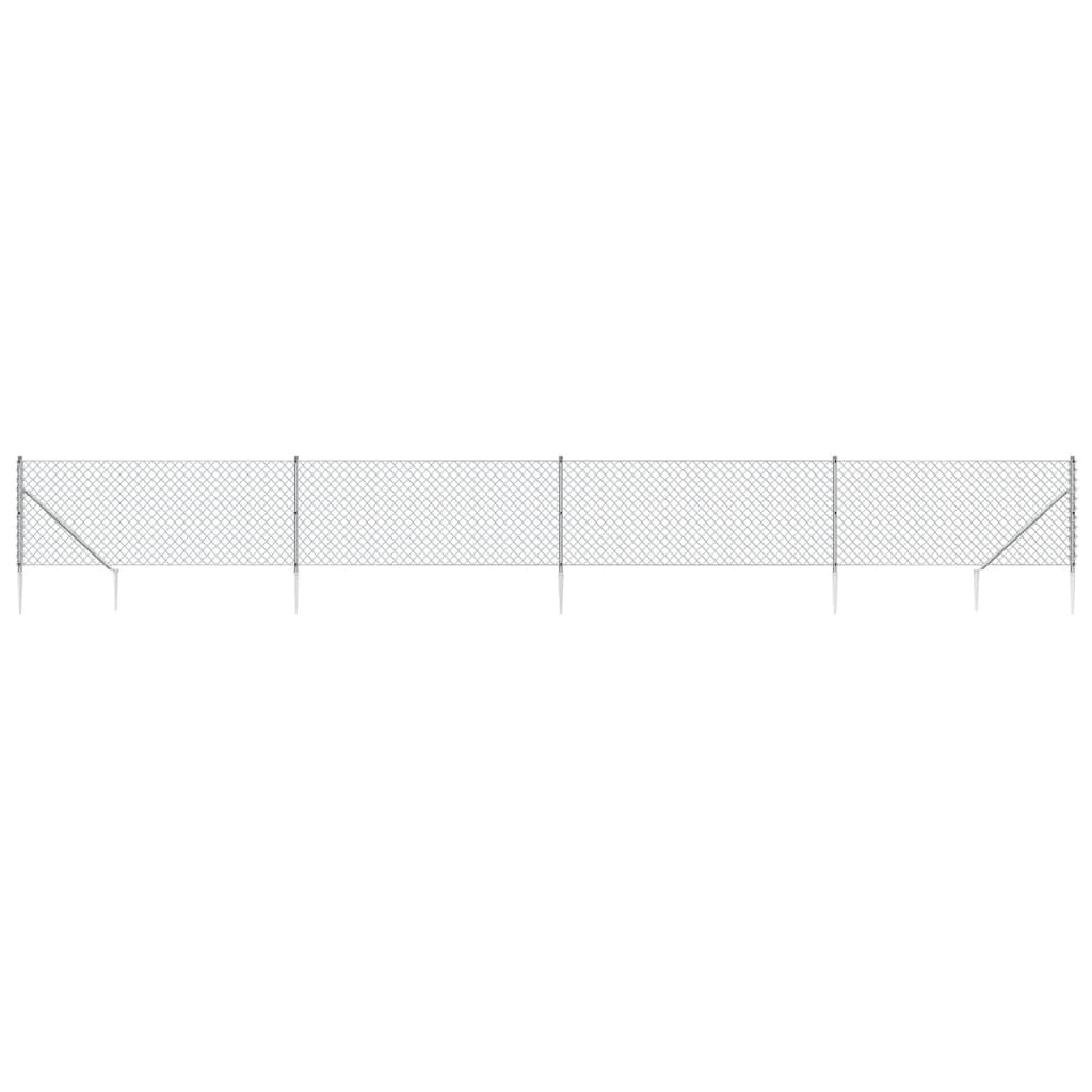 Clôture grillagée Vidaxl avec ancrages au sol 1x10 m couleur argent