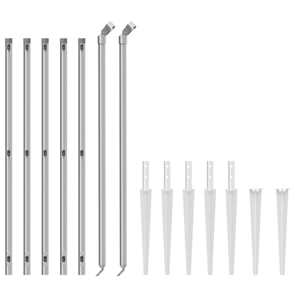 Clôture grillagée Vidaxl avec ancrages au sol 1x10 m couleur argent