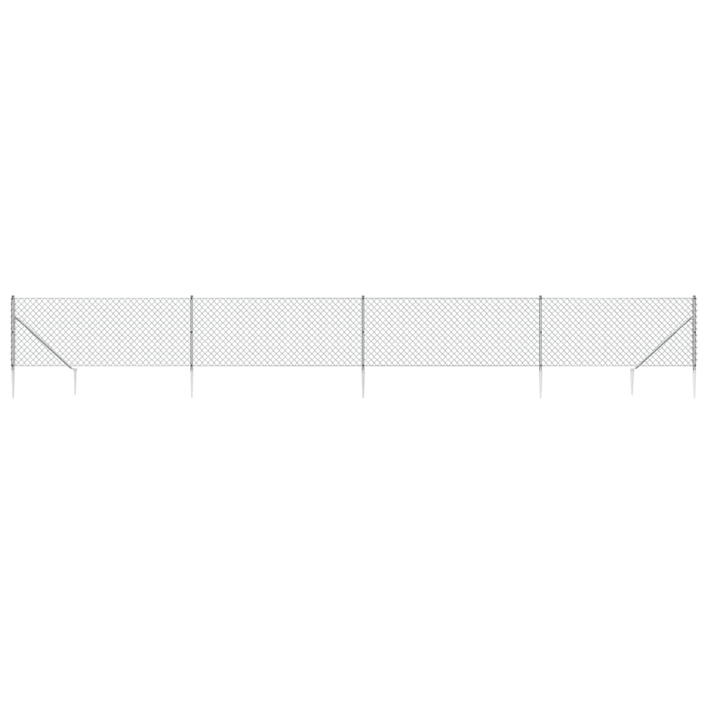 Clôture grillagée Vidaxxl avec ancrages au sol 1,1x10 m couleur argent