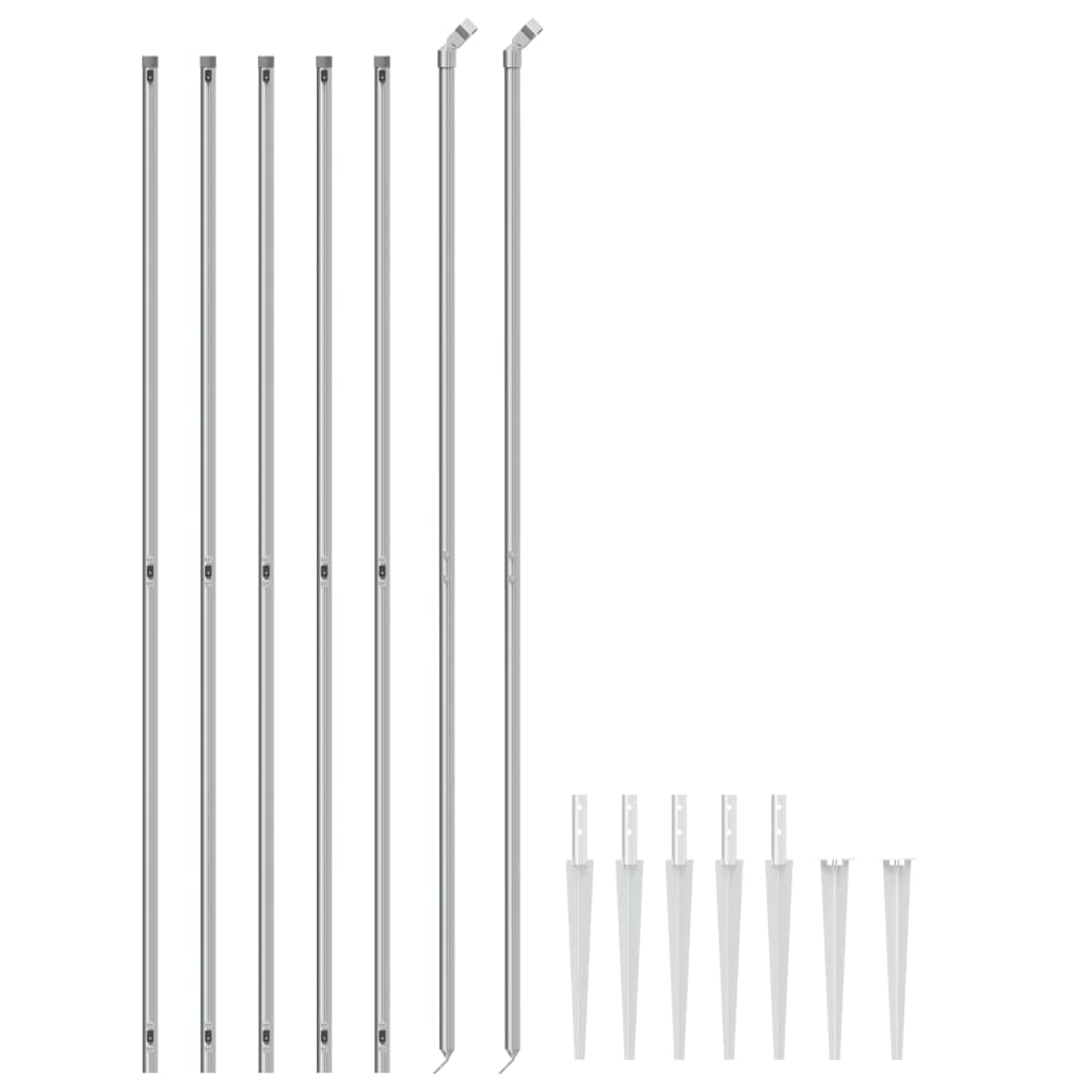 VidaXL Clôture grillagée avec ancrages au sol 2,2x10 m couleur argent