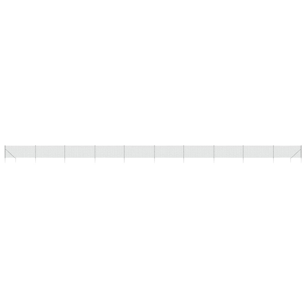 VidaXL Clôture grillagée avec ancrages au sol 0,8x25 m couleur argent