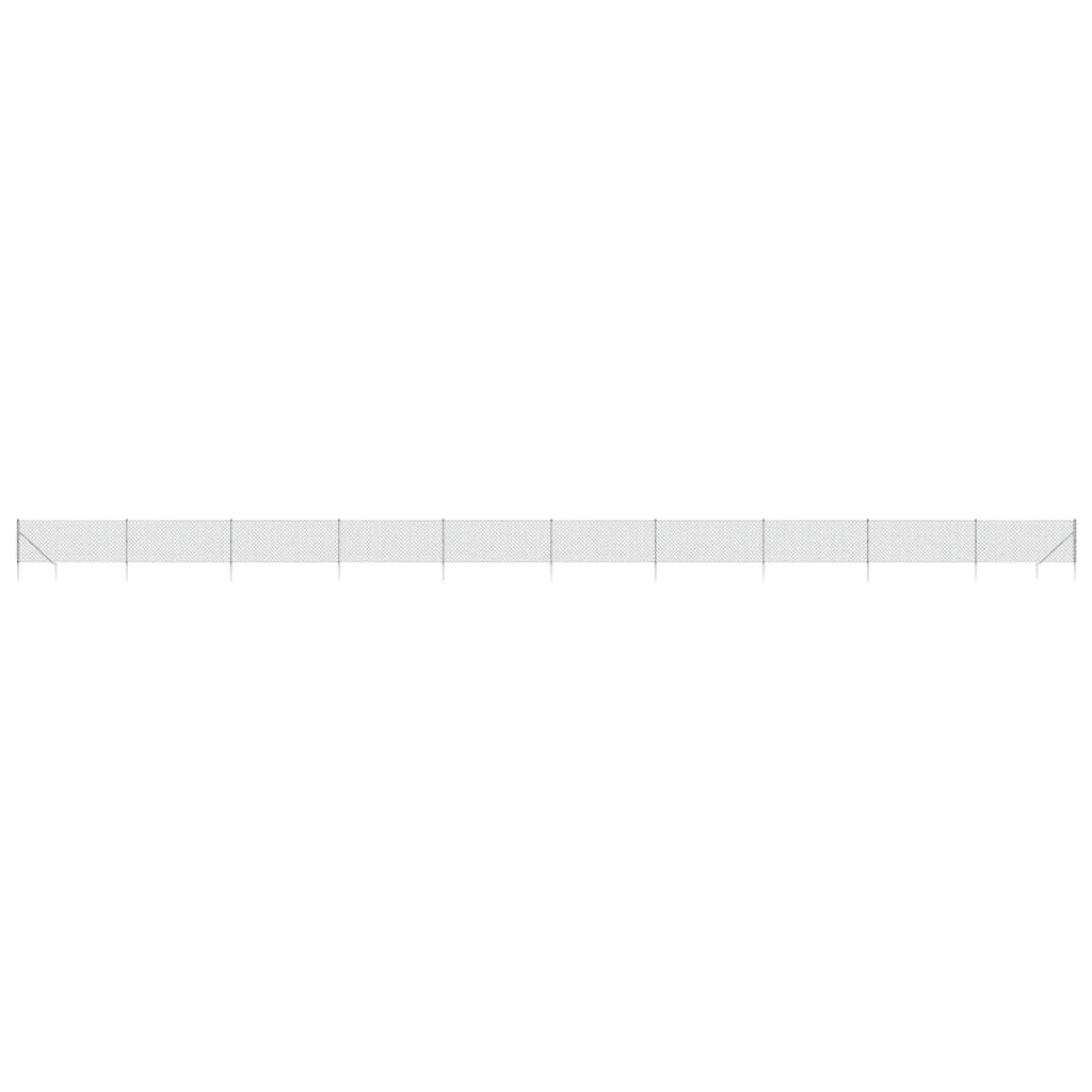 VidaXL Clôture grillagée avec ancrages au sol 1,1x25 m couleur argent