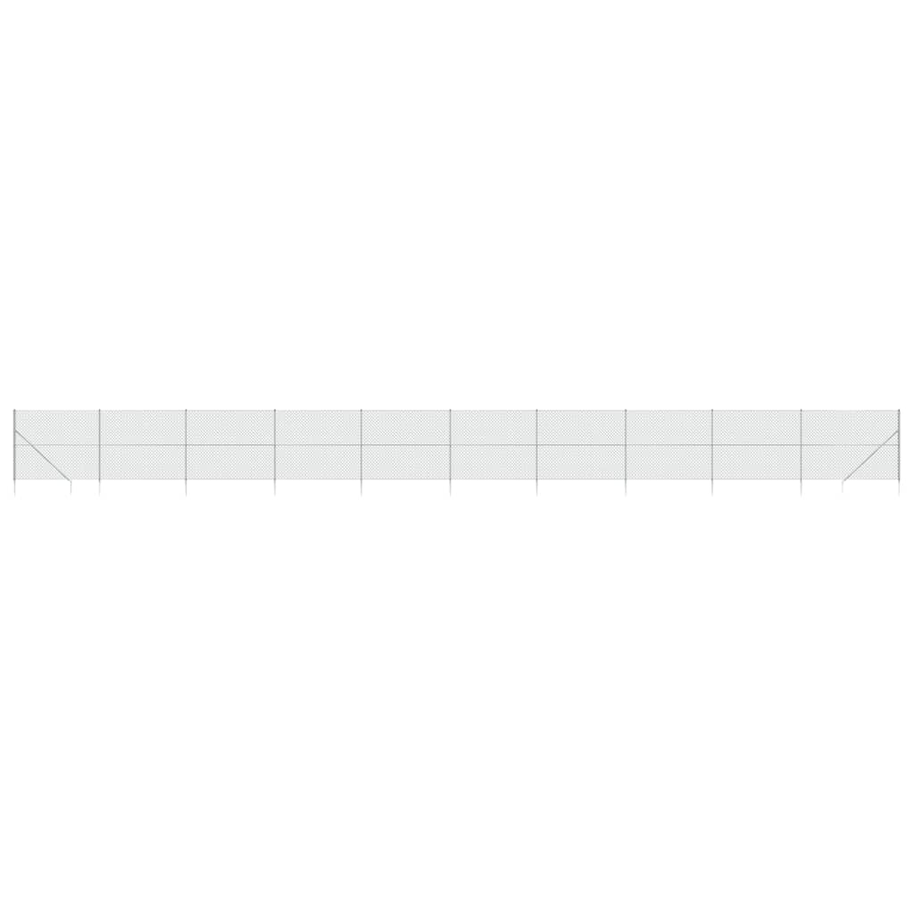 VidaXL Clôture grillagée avec ancrages au sol 1,4x25 m couleur argent