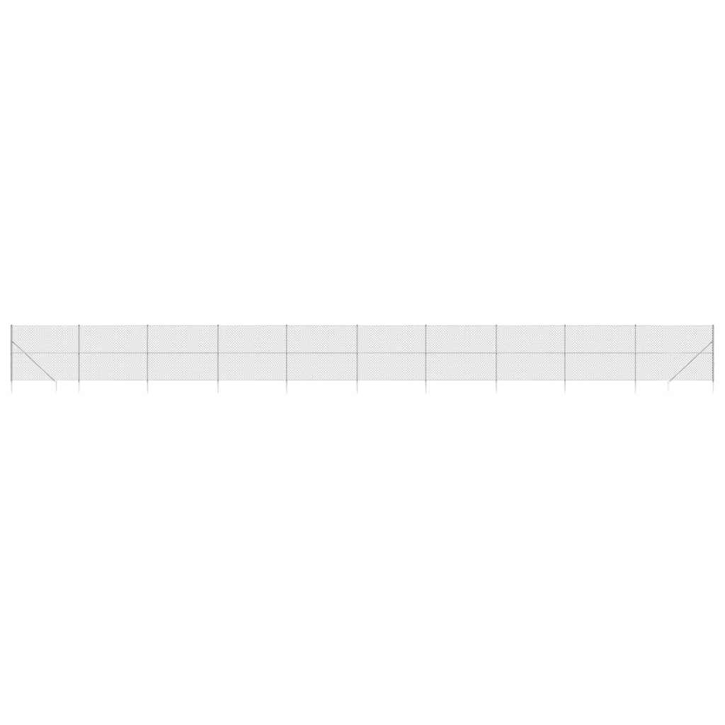 VidaXL Clôture grillagée avec ancrages au sol 1,6x25 m couleur argent