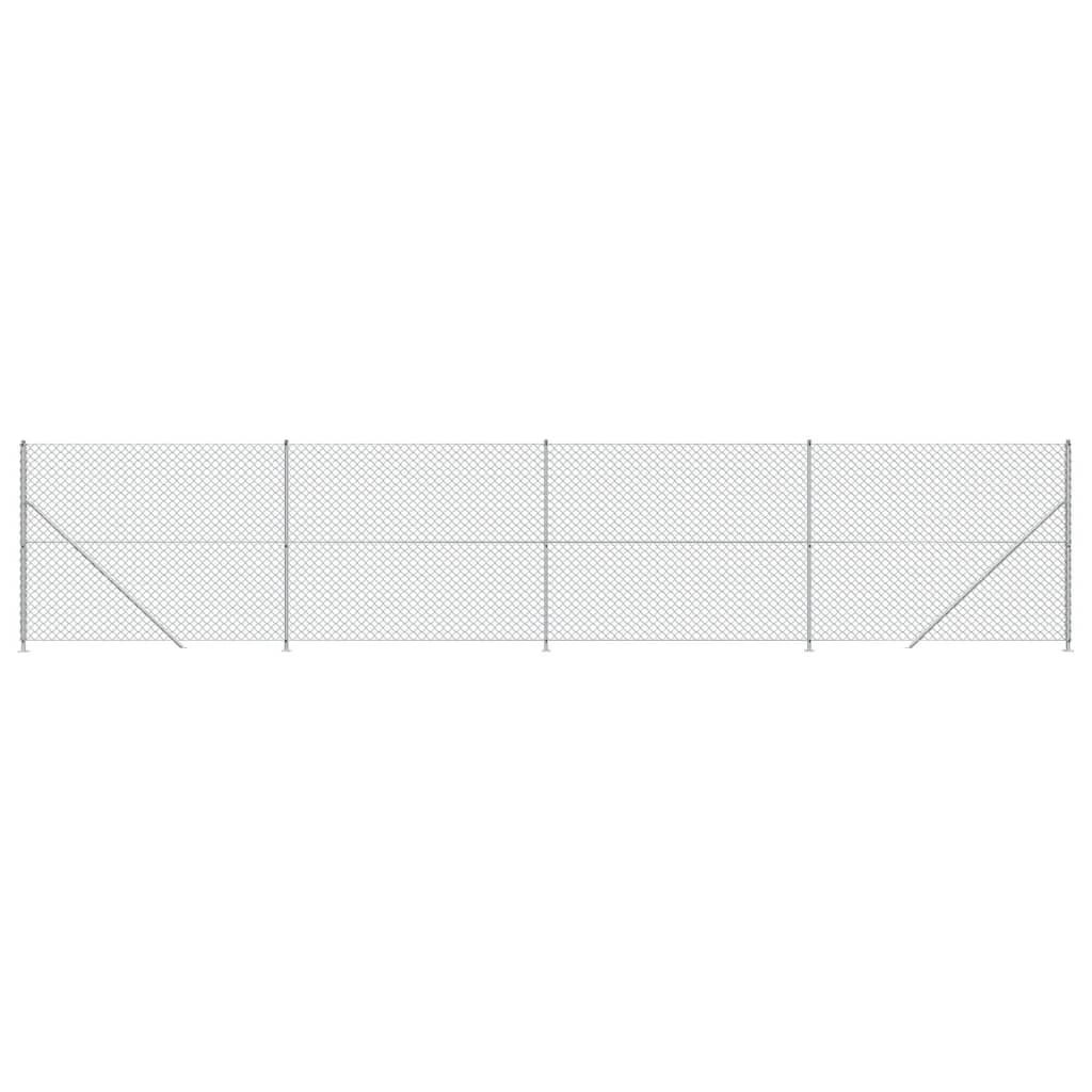 Clôture grillagée Vidaxl avec bride 1,4x10 m couleur argent