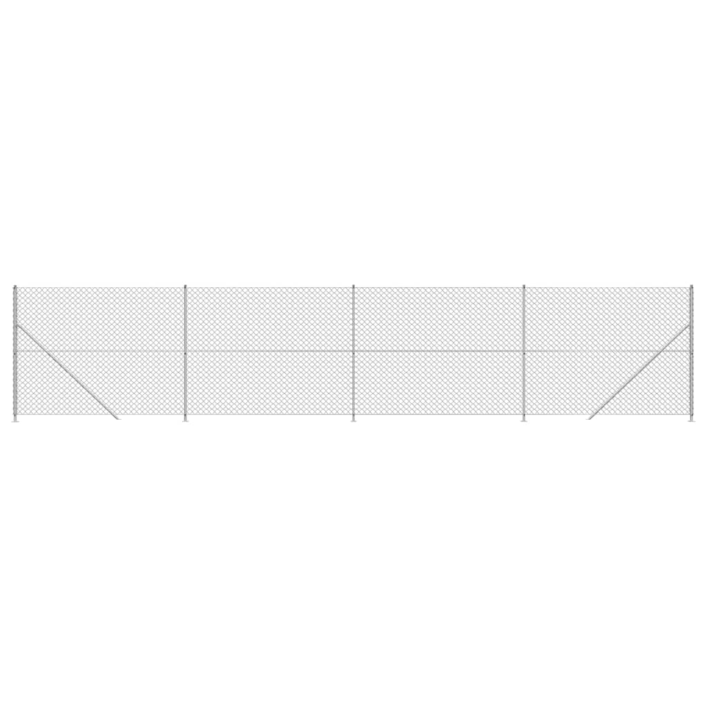 Clôture grillagée Vidaxl avec bride 1,6x10 m couleur argent