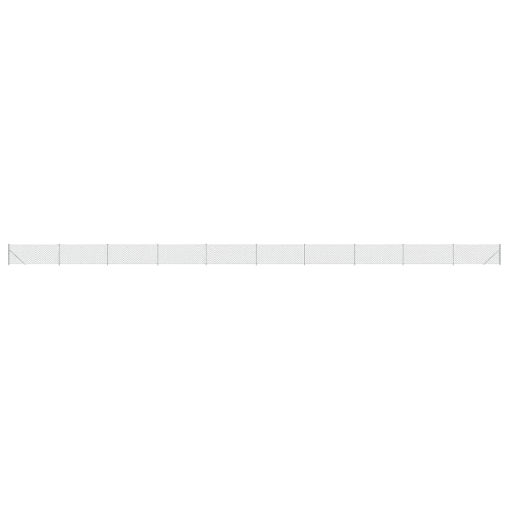 VidaXL Clôture grillagée avec bride 1,1x25 m couleur argent
