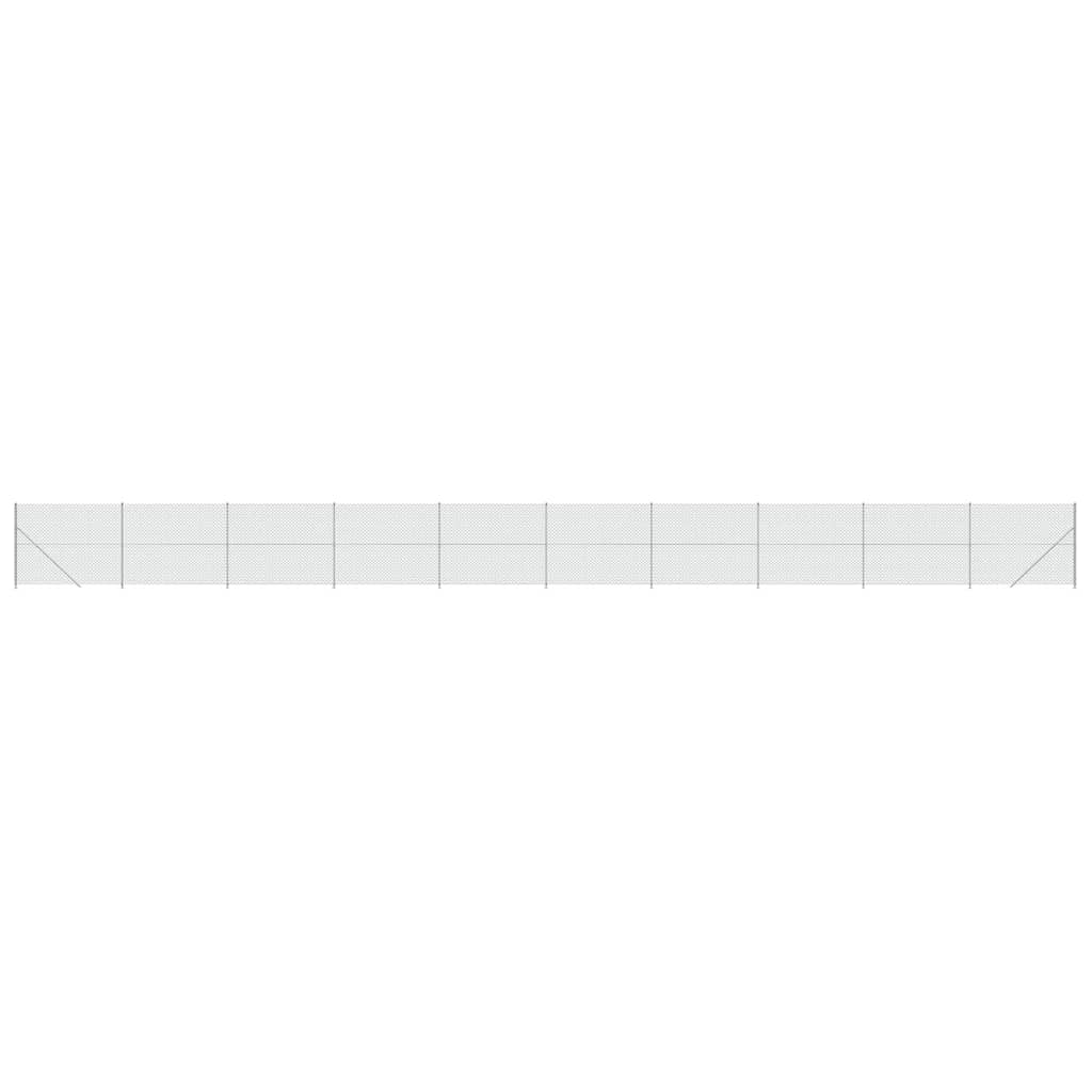 VidaXL Clôture grillagée avec bride 1,4x25 m couleur argent