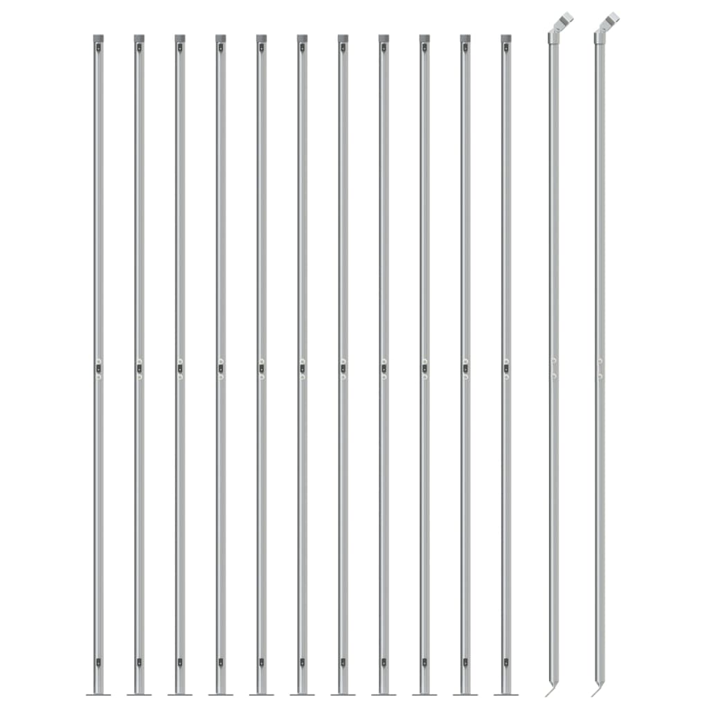 VidaXL Clôture grillagée avec bride 1,4x25 m couleur argent