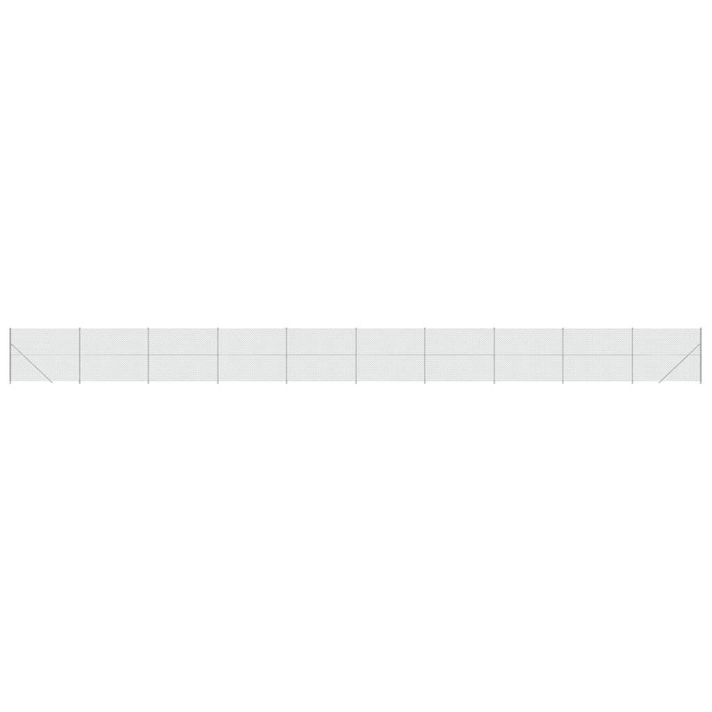 VidaXL Clôture grillagée avec bride 1,8x25 m couleur argent