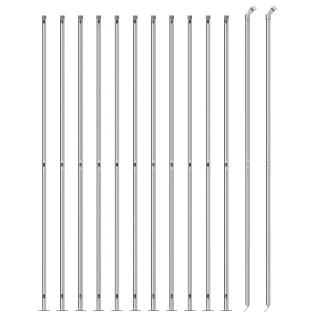 VidaXL Clôture grillagée avec bride 2x25 m couleur argent
