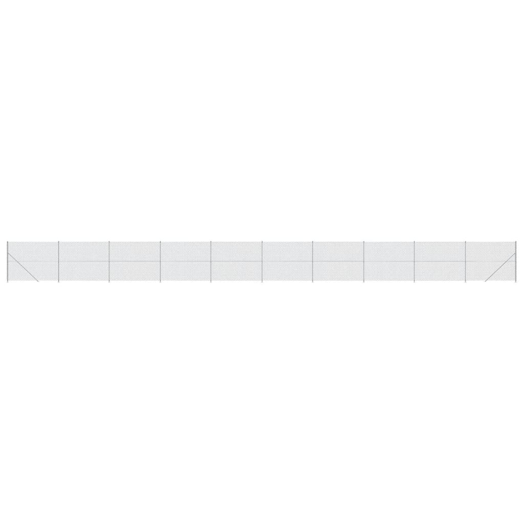 VidaXL Clôture grillagée avec bride 2,2x25 m couleur argent