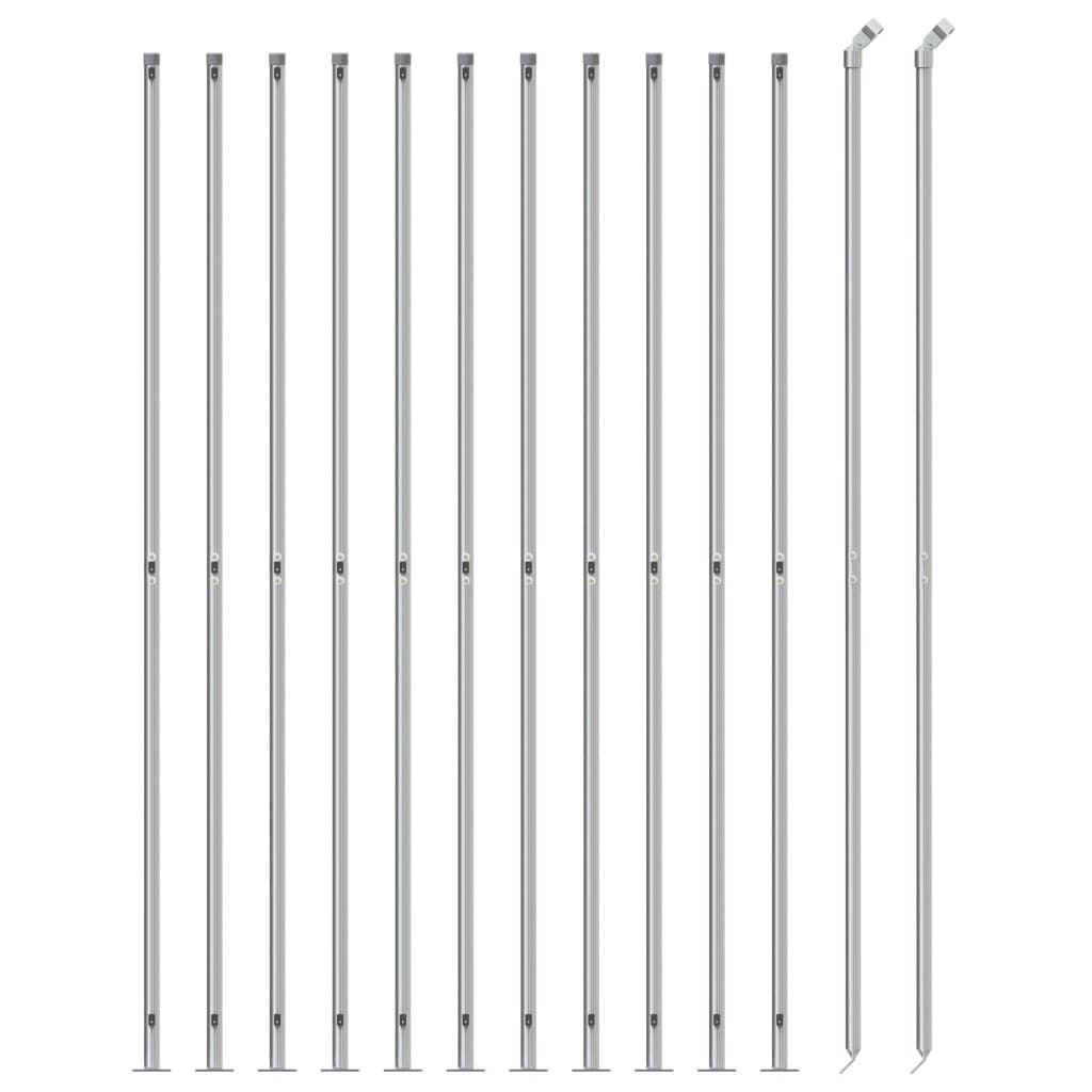 VidaXL Clôture grillagée avec bride 2,2x25 m couleur argent
