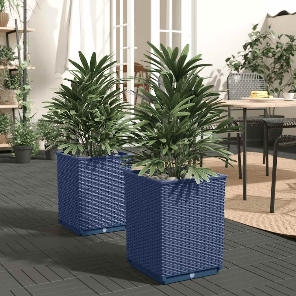 Vidaxx jardinières 2 pcs 30x30x37 cm polypropylène bleu-gris