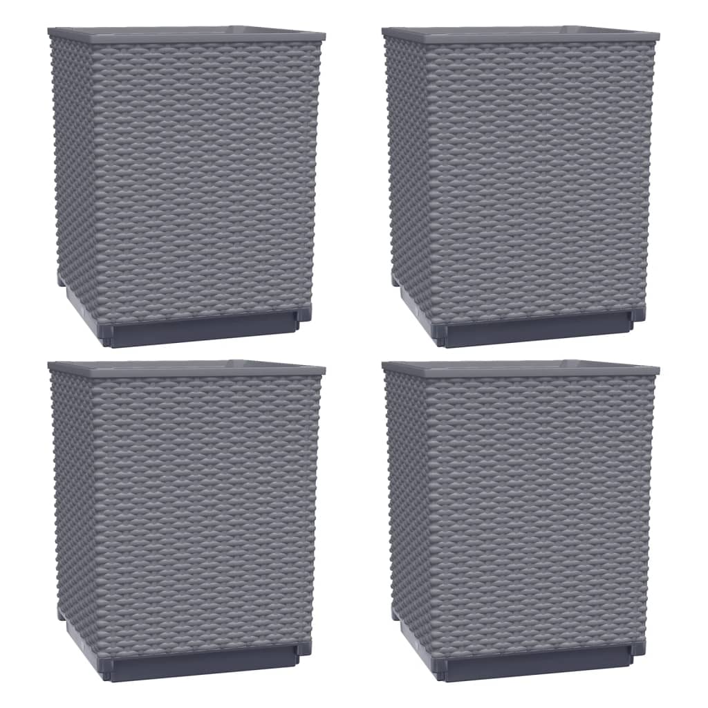 Vidaxx jardinières 4 pcs 30x30x37 cm polypropylène gris foncé