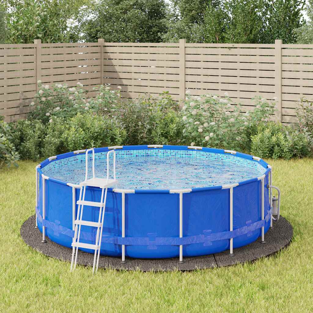 VidaXL Tapis de sol de piscine Ø396 cm géotextile polyester gris clair