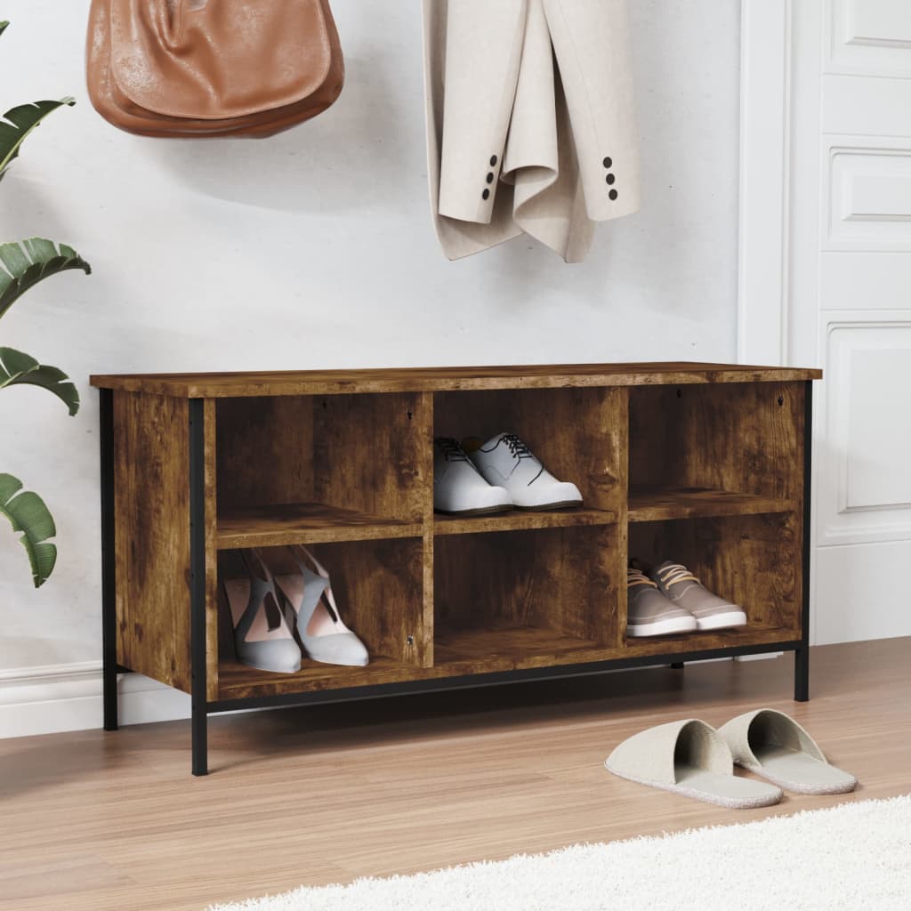 Vidaxx armoire à chaussures 100x35x50 cm bois traité, chêne fumé