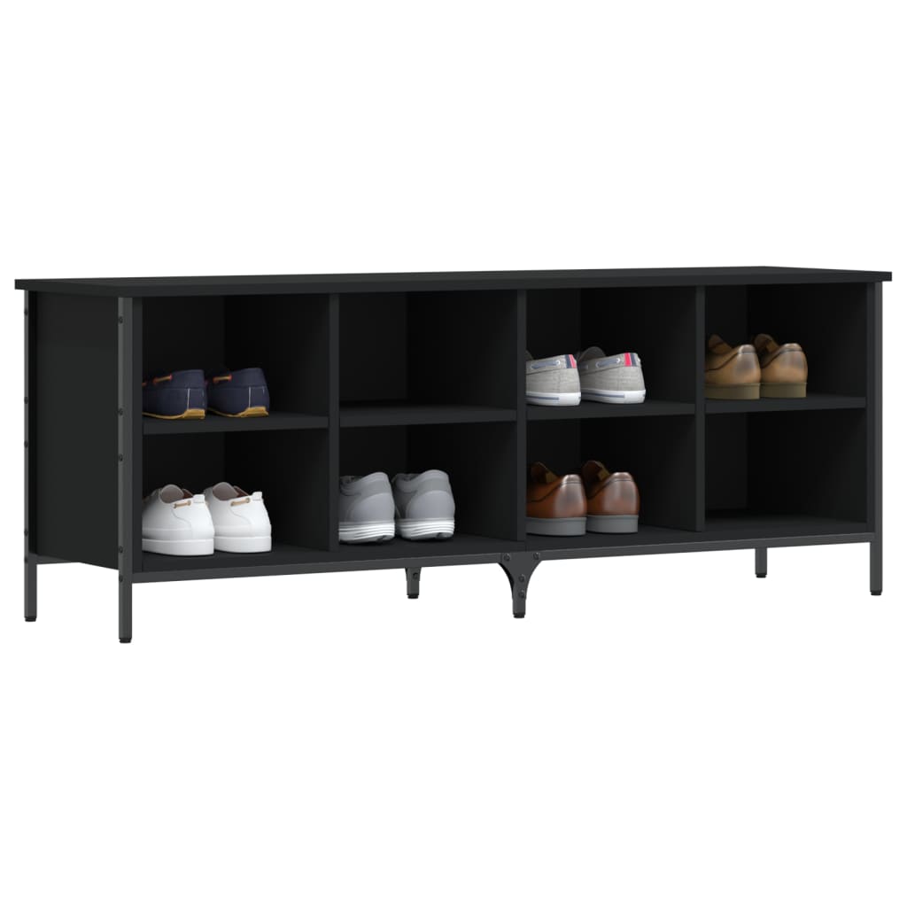 VidaXL Armoire à chaussures 131x35x50 cm bois fini noir