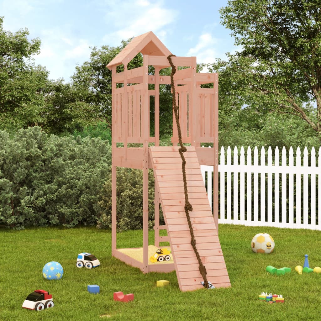 VidaXL Playhouse avec mur d'escalade en bois de Douglas massif