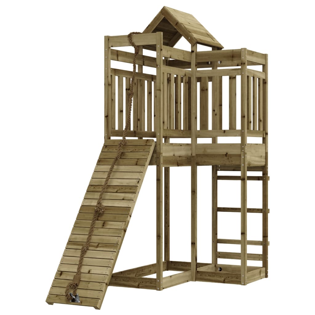 VidaXL Playhouse avec mur d'escalade en bois de pin imprégné
