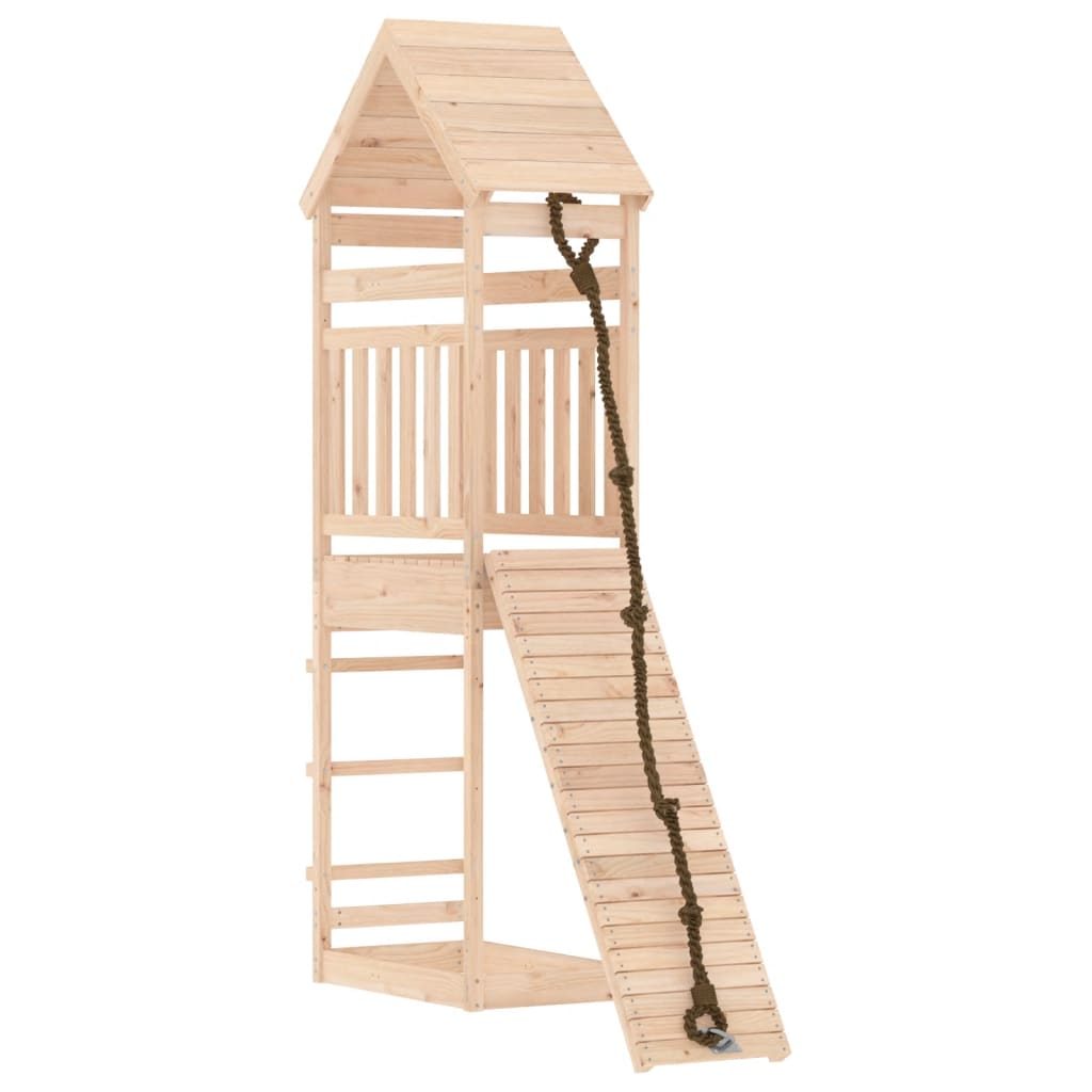 VidaXL Playhouse avec mur d'escalade en bois de pin massif