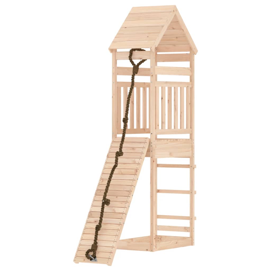VidaXL Playhouse avec mur d'escalade en bois de pin massif