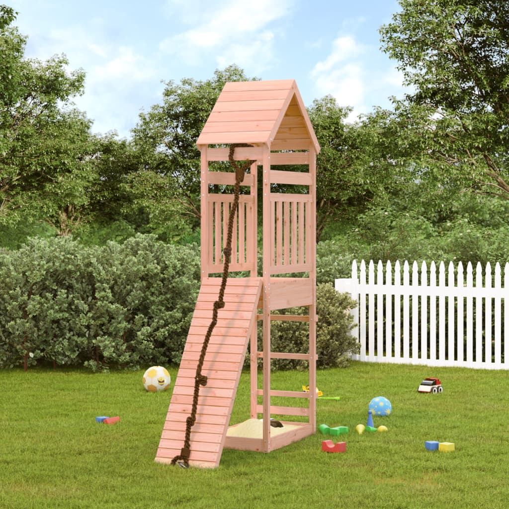 VidaXL Playhouse avec mur d'escalade en bois de Douglas massif