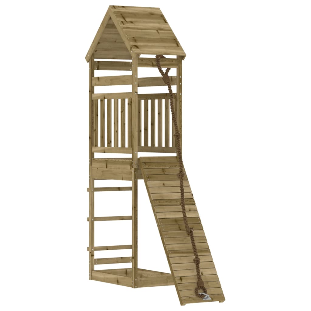 VidaXL Playhouse avec mur d'escalade en bois de pin imprégné