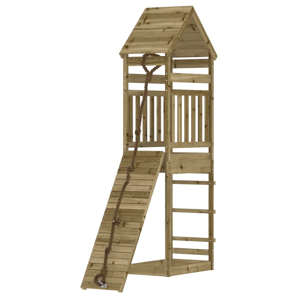 VidaXL Playhouse avec mur d'escalade en bois de pin imprégné