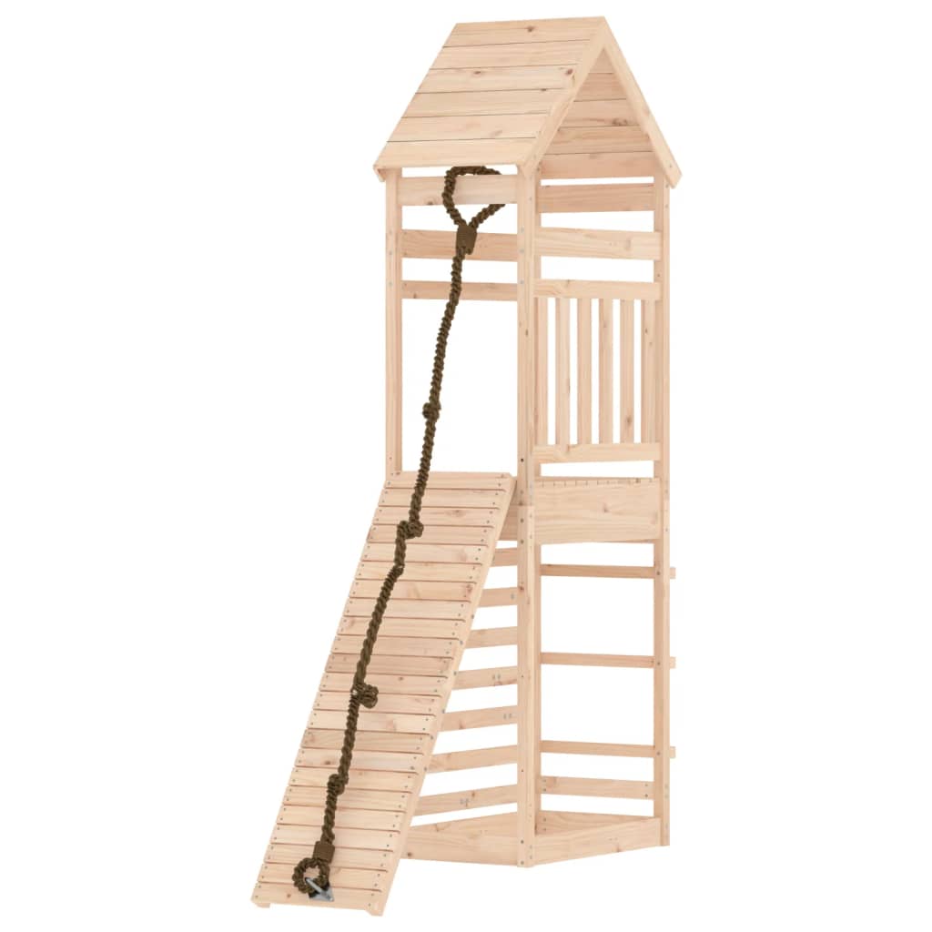 VidaXL Playhouse avec mur d'escalade en bois de pin massif