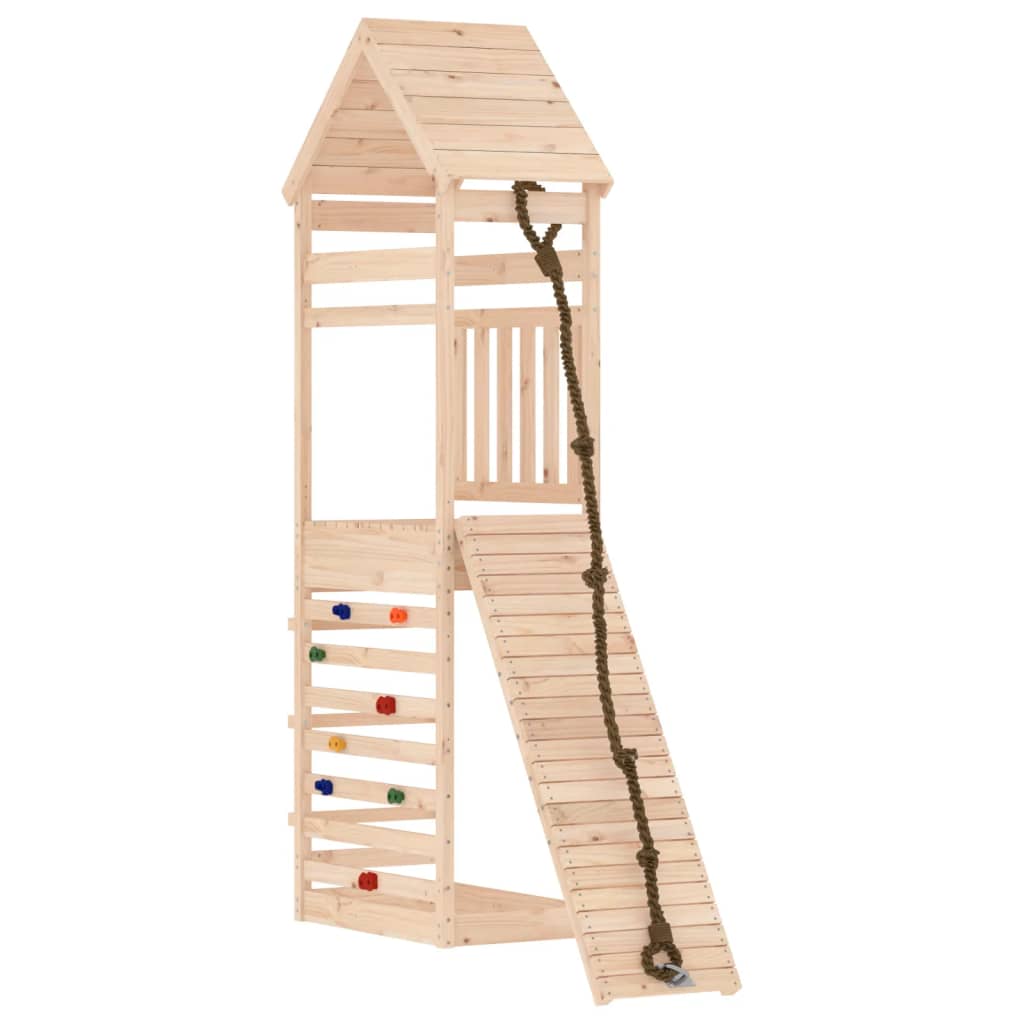 VidaXL Playhouse avec mur d'escalade en bois de pin massif