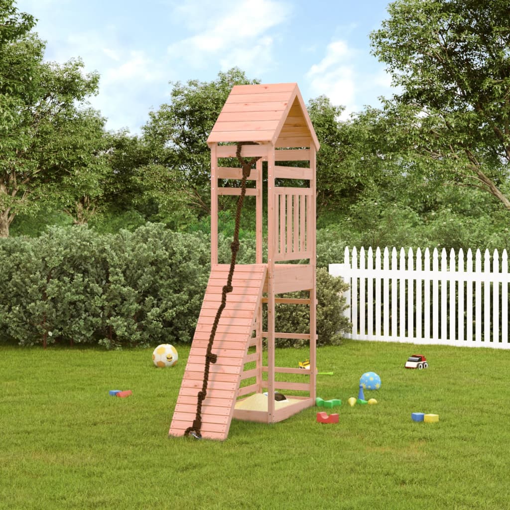 VidaXL Playhouse avec mur d'escalade en bois de Douglas massif