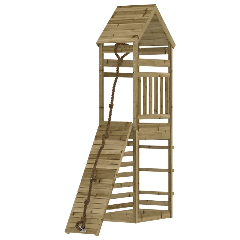 VidaXL Playhouse avec mur d'escalade en bois de pin imprégné