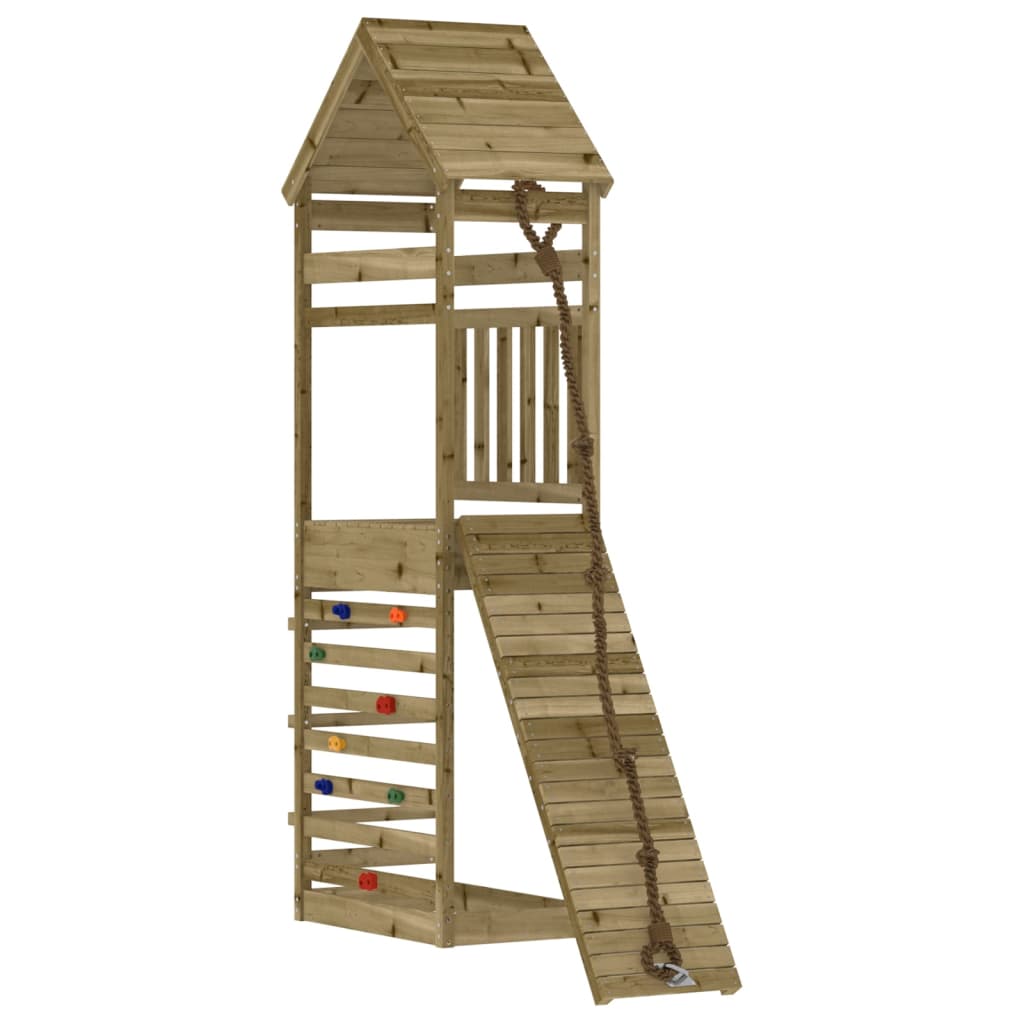 VidaXL Playhouse avec mur d'escalade en bois de pin imprégné