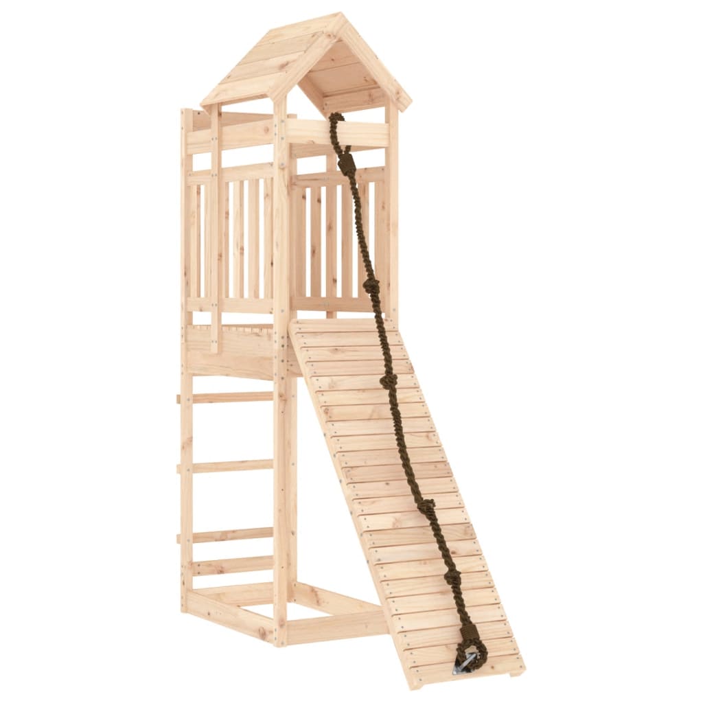 VidaXL Playhouse avec mur d'escalade en bois de pin massif