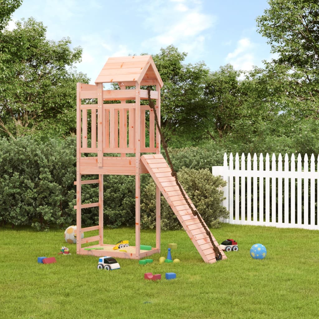 VidaXL Playhouse avec mur d'escalade en bois de Douglas massif